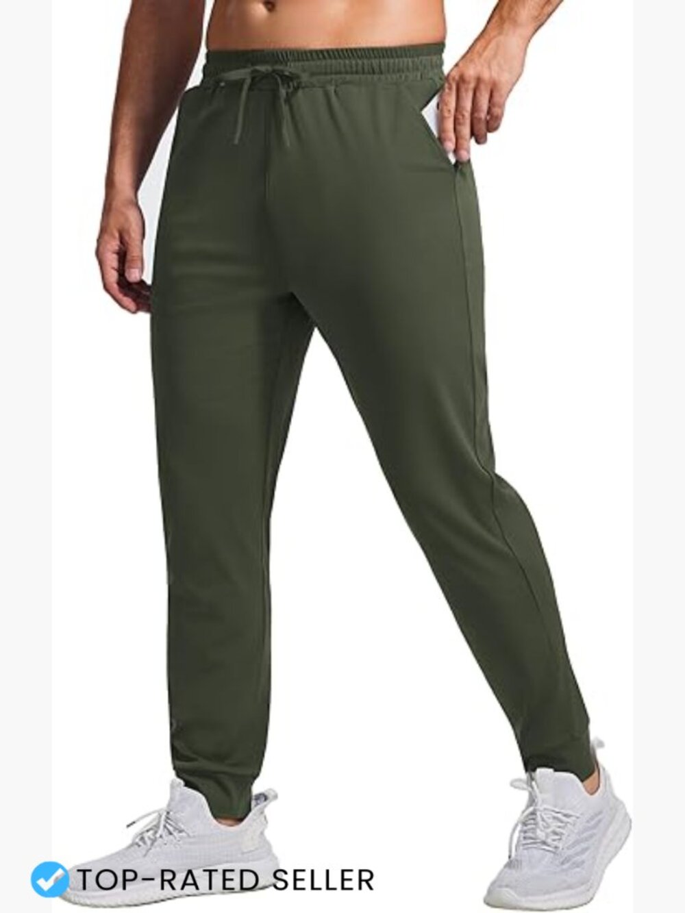 Mens Athletic Joggers with Zipper Pockets Lightweight Quick Dry Track Pants